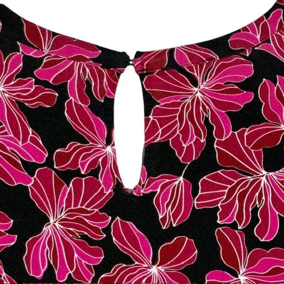 Hobbs of London Julia Floral Printed Top - Red/Pink/Black - L - Picture 8 of 12